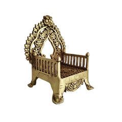 Brass Miniature Throne Simhasan – Handcrafted Traditional Indian Simhasana for Idols Brass Ware