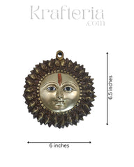 Elegant Brass Sun God (Surya) Wall Decor Piece