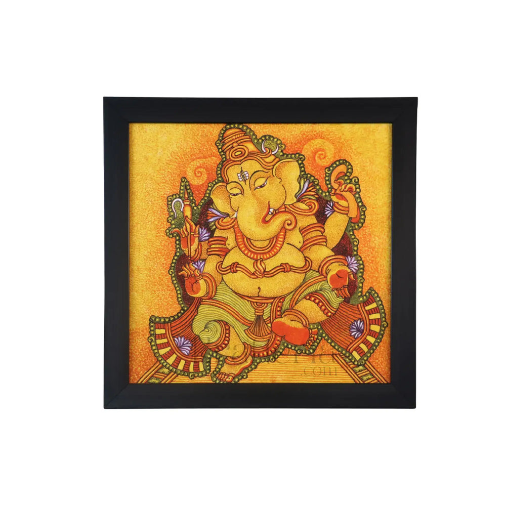 Lord Ganesh Kerala Mural Art – Divine Elephant God Sargaalaya