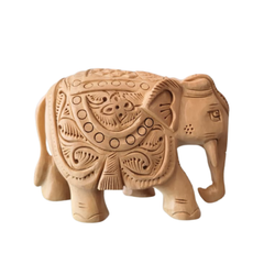 Hand-Carved Wooden Elephants – Artisan Decorative Sculptures