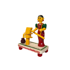 Village Woman at the Water Pump – Etikoppaka Wooden Craft