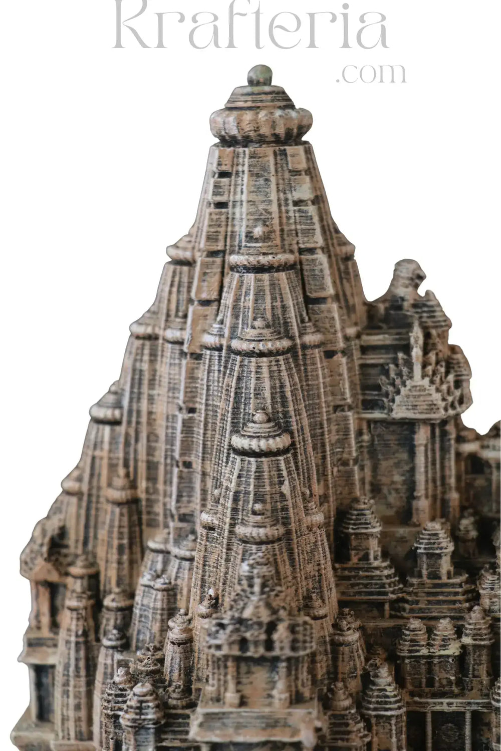 Detailed architectural model of a temple with 'Krafteria.com' branding.