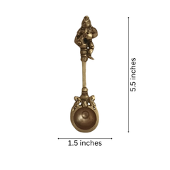 Brass Aarti Spoon Diya Lamp with Long Handle | Traditional Pooja Accessory Brass Ware