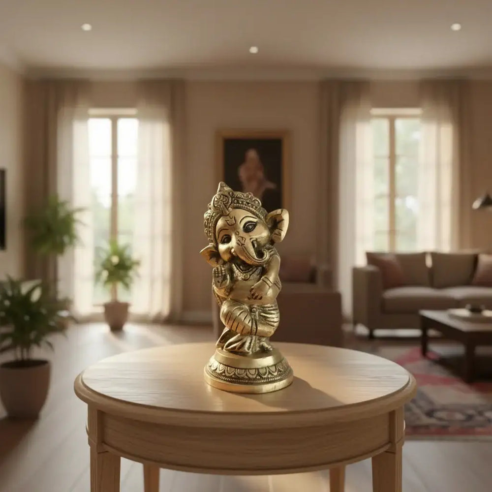 Little Lord Ganesha Brass Idol Brass Ware