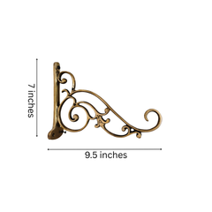 Ornate Antique Brass Wall Mounting Hanging Bracket Brass Ware