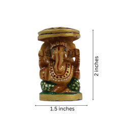 Wooden Ganesh Statue – Beautiful Hand-Painted Religious Art
