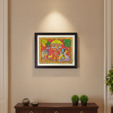 Hand-Painted Rama, Sita & Golden Deer Cheriyal Painting Cheriyala Painting
