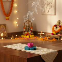 Hand-Painted Wooden Flower Agarbatti Stand – Elegant Incense Holder