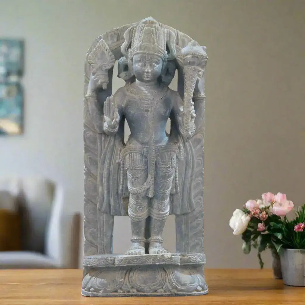 Narayana Sculpture – Divine Form of the Preserver Soft Stone
