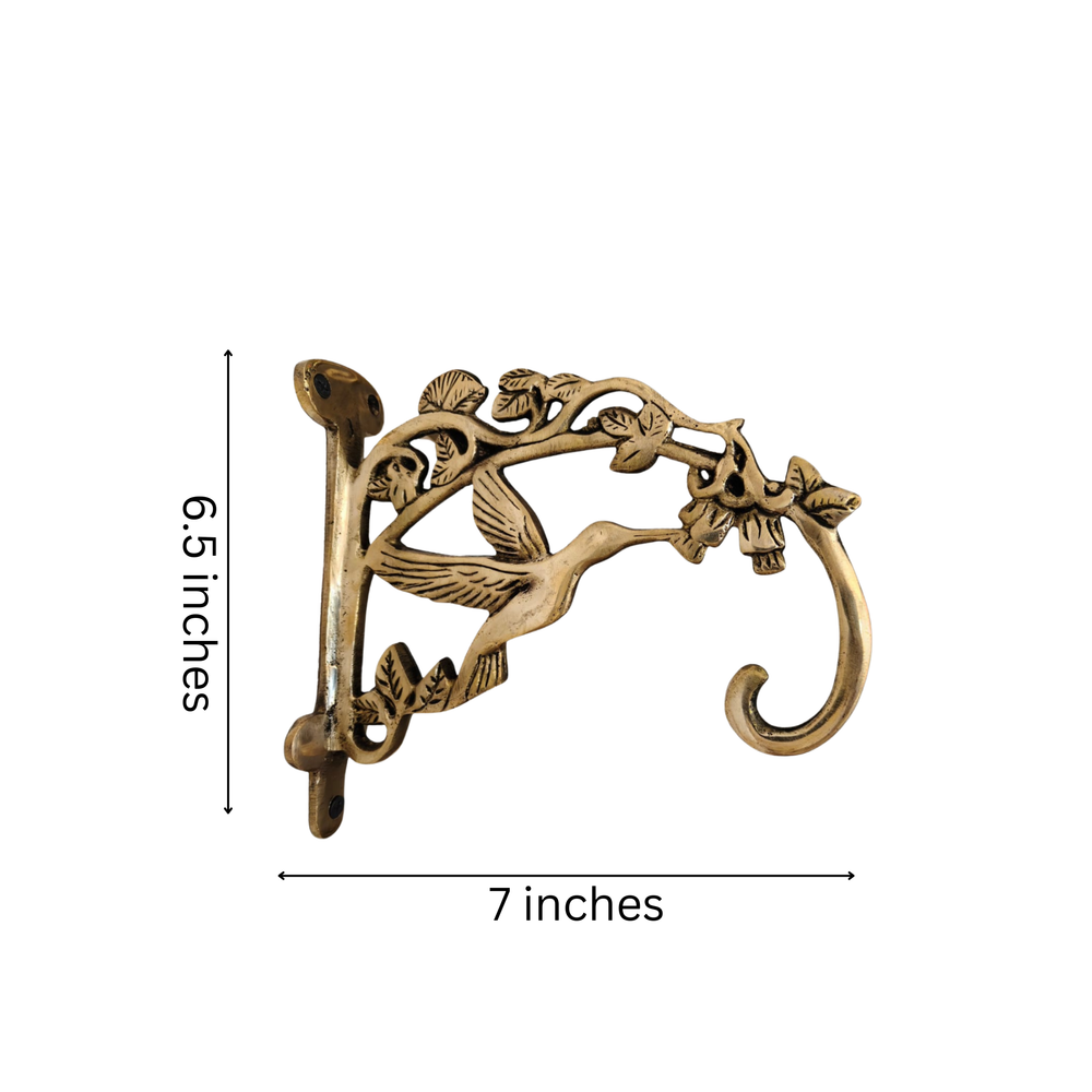 Ornate Antique Brass Wall Mounting Hanging Bracket Brass Ware