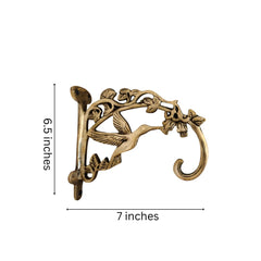 Ornate Antique Brass Wall Mounting Hanging Bracket Brass Ware