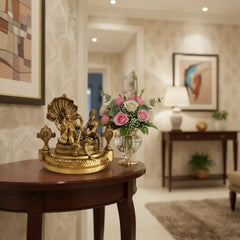 Brass Lord Vishnu and Lakshmi on Sheshnag Idol Brass Ware