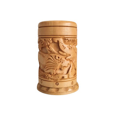 Hand-Carved Wooden Pen Stand – Elegant Desk Organizer Accessories