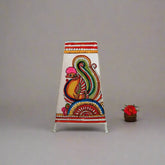 Ornate Peacock Leather Puppetry Painting | Bed Lamp Leather Paintings