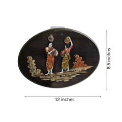 Rosewood Oval Frames with Inlay Work – Classic Wooden Art for Gifting Inlay Art