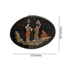 Rosewood Oval Frames with Inlay Work – Classic Wooden Art for Gifting