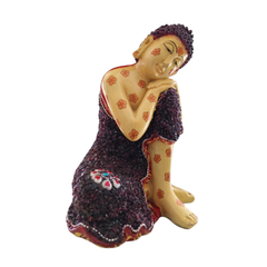 Resin Buddha Idol with Stones | Decorative Spiritual Sculpture