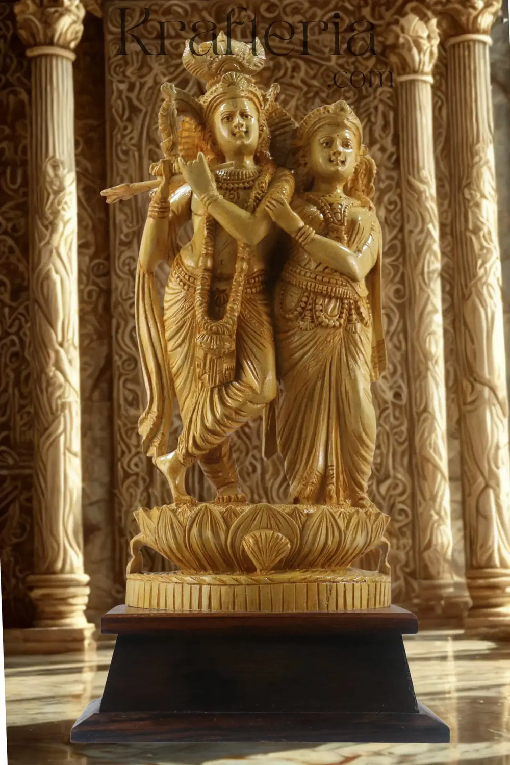 Devotional Radha Krishna Sculpture – Timeless Handcrafted Masterpiece ESHWAR HANDICRAFTS