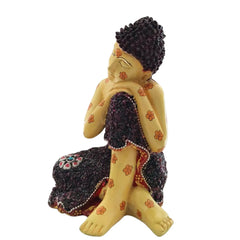 Resin Buddha Idol with Stones | Decorative Spiritual Sculpture maruthi handicrafts