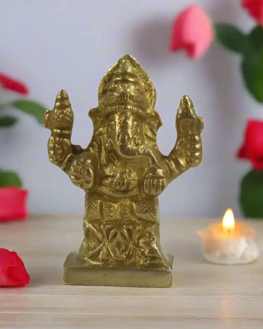 Divine Brass Ganesha Idol – Remover of Obstacles Brass Ware