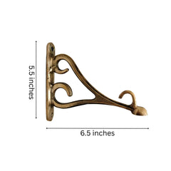 Ornate Antique Brass Wall Mounting Hanging Bracket Brass Ware
