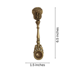 Brass Aarti Spoon Diya Lamp with Long Handle | Traditional Pooja Accessory