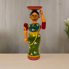 Etikoppaka Lacquered Wooden Figurine - The Platter Carrier
