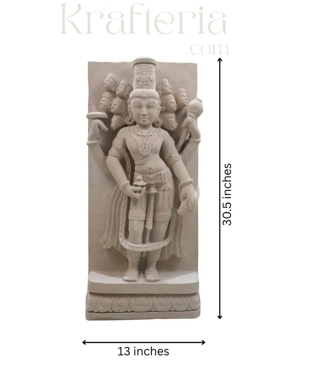 Vishnumurti in Ten Forms-A Sculptural Representation of Dashavatara Sand Stone