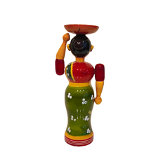 Etikoppaka Lacquered Wooden Figurine - The Platter Carrier
