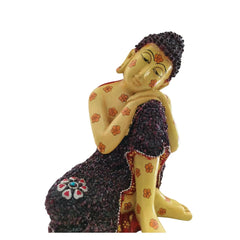 Resin Buddha Idol with Stones | Decorative Spiritual Sculpture maruthi handicrafts