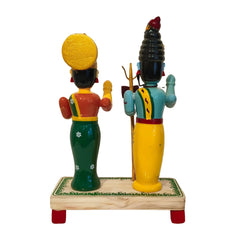 Handcrafted Wooden Statue - The Divine Couple Shiva-Parvati