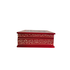 Intricate Mandala Motif Hand-Painted Wooden Jewellery Box with Dividers
