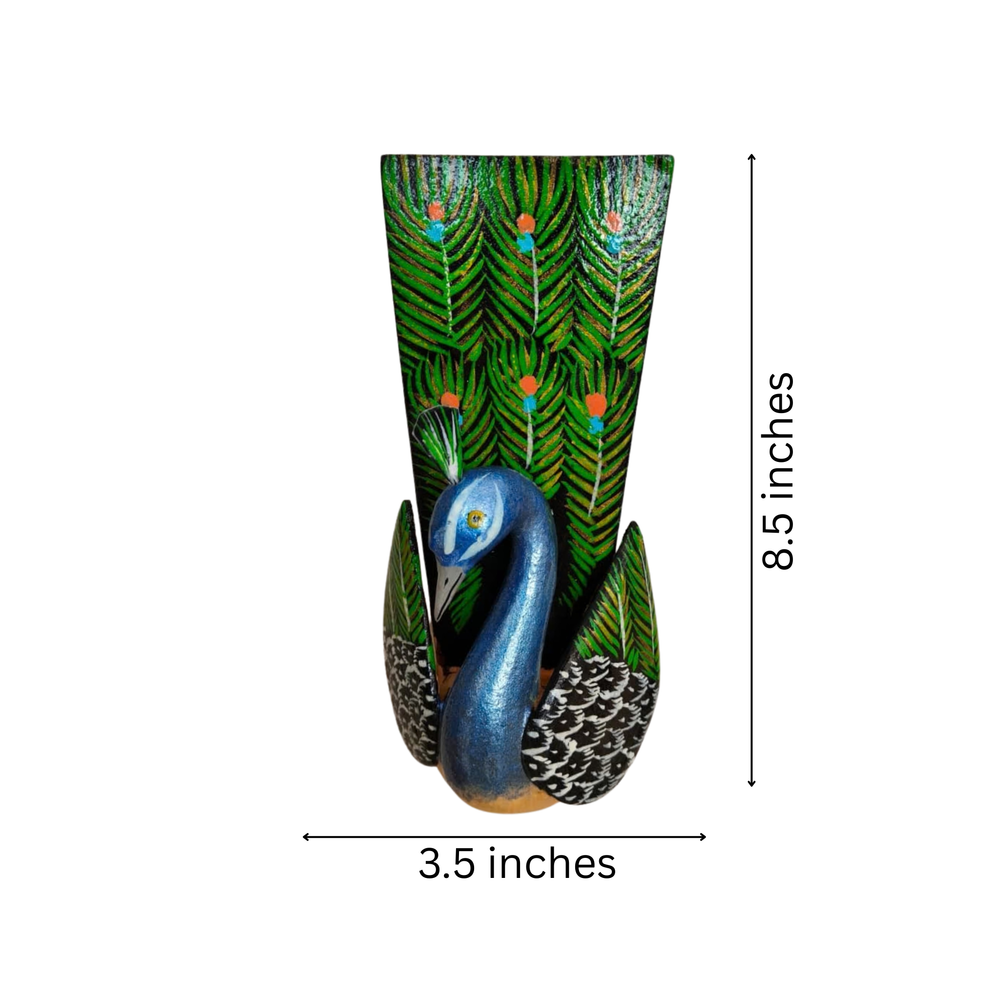 Nirmal Peacock Wall Décor with Accessory Holder Wooden Toy