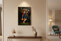 Fisherwoman under moonlight artwork