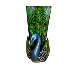 Nirmal Peacock Wall Décor with Accessory Holder Wooden Toy