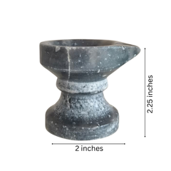 Black Marble Diya with Stand – Oil Lamp for Pooja & Home Décor Marble Soft Stone