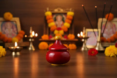Handmade kumkum holder wooden bharani with non-toxic finish