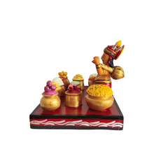 Ghatotkacha Kondapalli Doll with Feast – Traditional Epic Art | Ghatotkach Eating Set