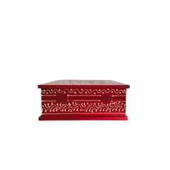 Intricate Mandala Motif Hand-Painted Wooden Jewellery Box with Dividers