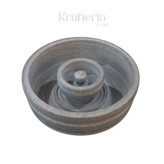 Urli Bowl in Soft Stone with Statue Holder – Artistic Puja Accent belur shanker