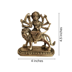 Majestic Durga Devi Brass Idol – Symbol of Divine Power and Protection