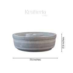Urli Bowl in Soft Stone with Statue Holder – Artistic Puja Accent