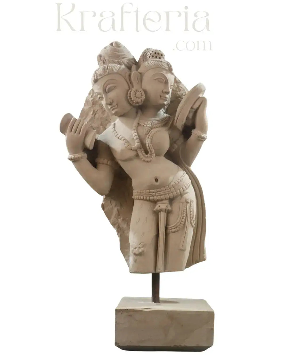 Ardhanarishvara - The Unity of Shiva and Parvathi Sand Stone