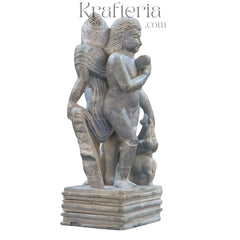 Two-Sided Figures Sculpture – Dual-Faced Artistic Masterpiece softstone