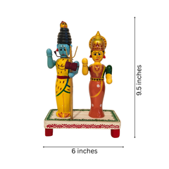 Traditional Etikoppaka Art - Ardhanarishvara (Shiva-Parvati)