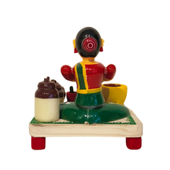 Etikoppaka 'Vegetable Prep Woman' Miniature Art Set