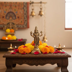 Standing Brass Lord Vishnu Idol Brass Ware