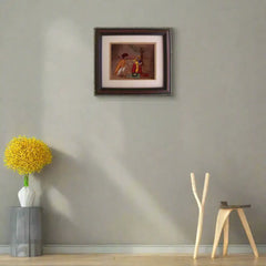 A Rural Indian Couple - Traditional Miniature Painting Paintings