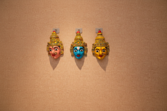 Set of 3 Cheriyal Masks – Balaji, Lakshmi Devi & Padmavathi wall decor