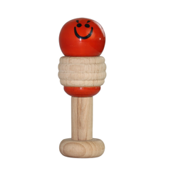 Child-friendly rattle toy painted in safe colours